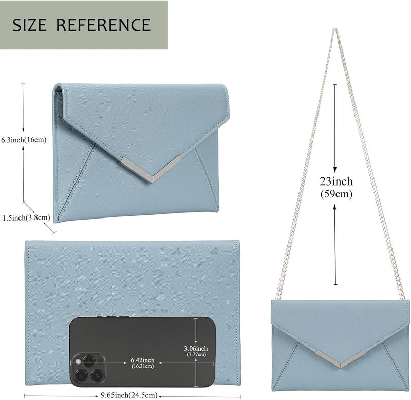 DEXMAY DM Dexmay Women Envelope Clutch Handbag Medium Saffiano Leather Foldover Clutch Purse - Image 4